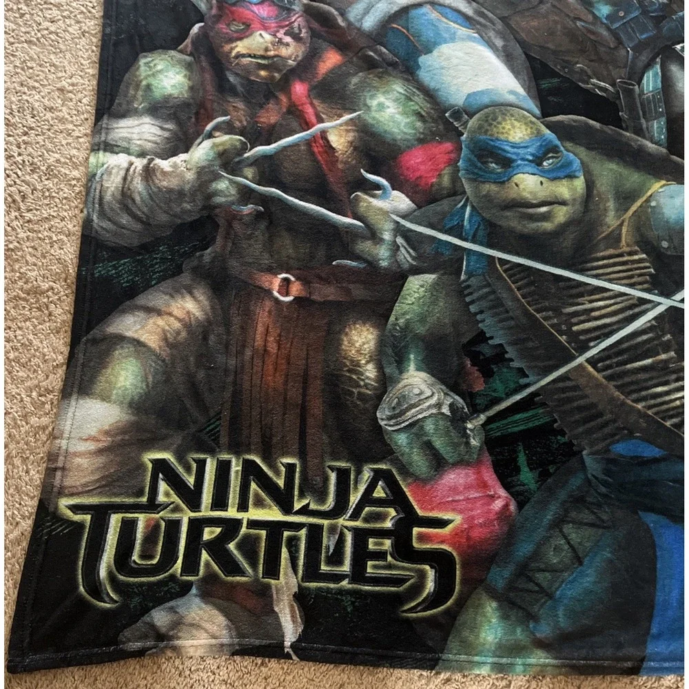 2014 RARE Nickelodeon TMNT Ninja Turtles Large Plush Throw Blanket 50
